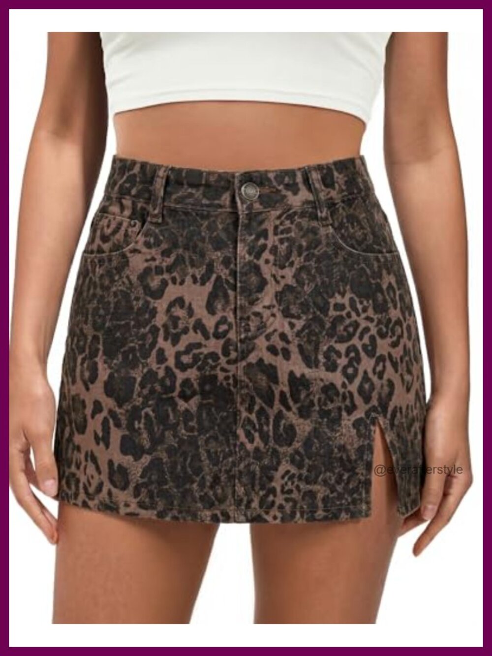 luvamia High Waisted Leopard Print Mini Skort with Pockets Stretchy Cotton